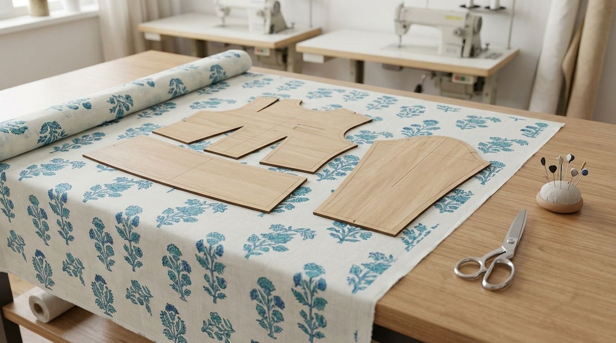 How to place printed cotton dress material before cutting