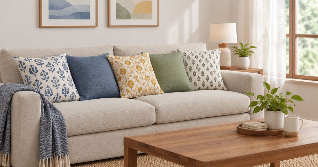 How to mix cotton cushion cover colours in your living room