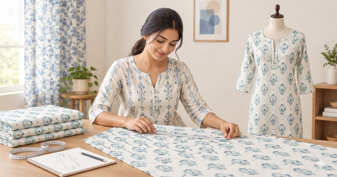 How much cotton dress material do you need for a kurta?