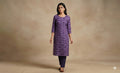 Purple Floral Stripe Soft Cotton Dress Material – 44" Width | Top Length 2.50 M