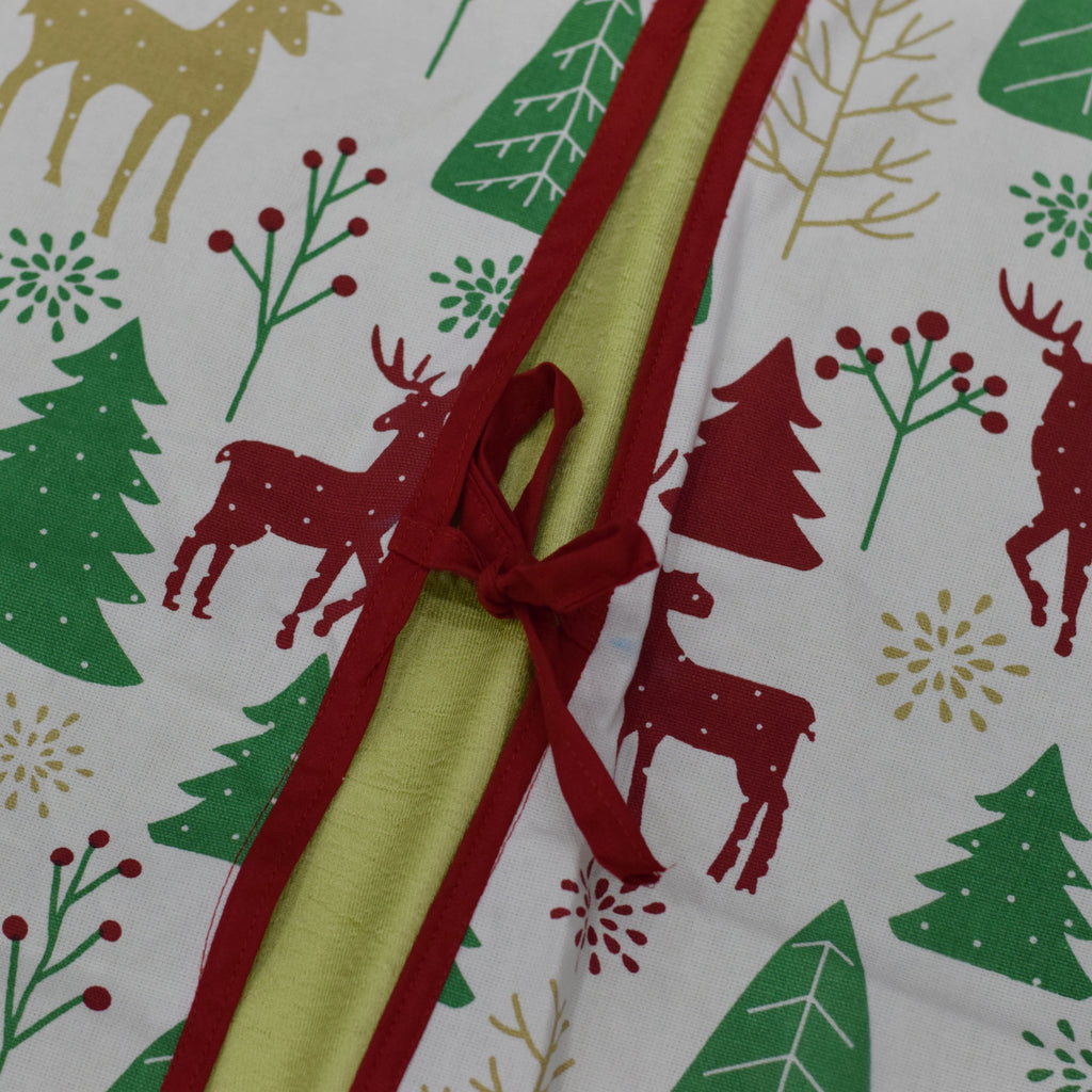 75cm Christmas Tree Skirt – Reindeer & Pine Tree Print – Nushio by Pulpel