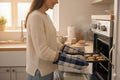 Blue & White Checkered Cotton Oven Gloves - Main Product Image - Cotton - Nushio