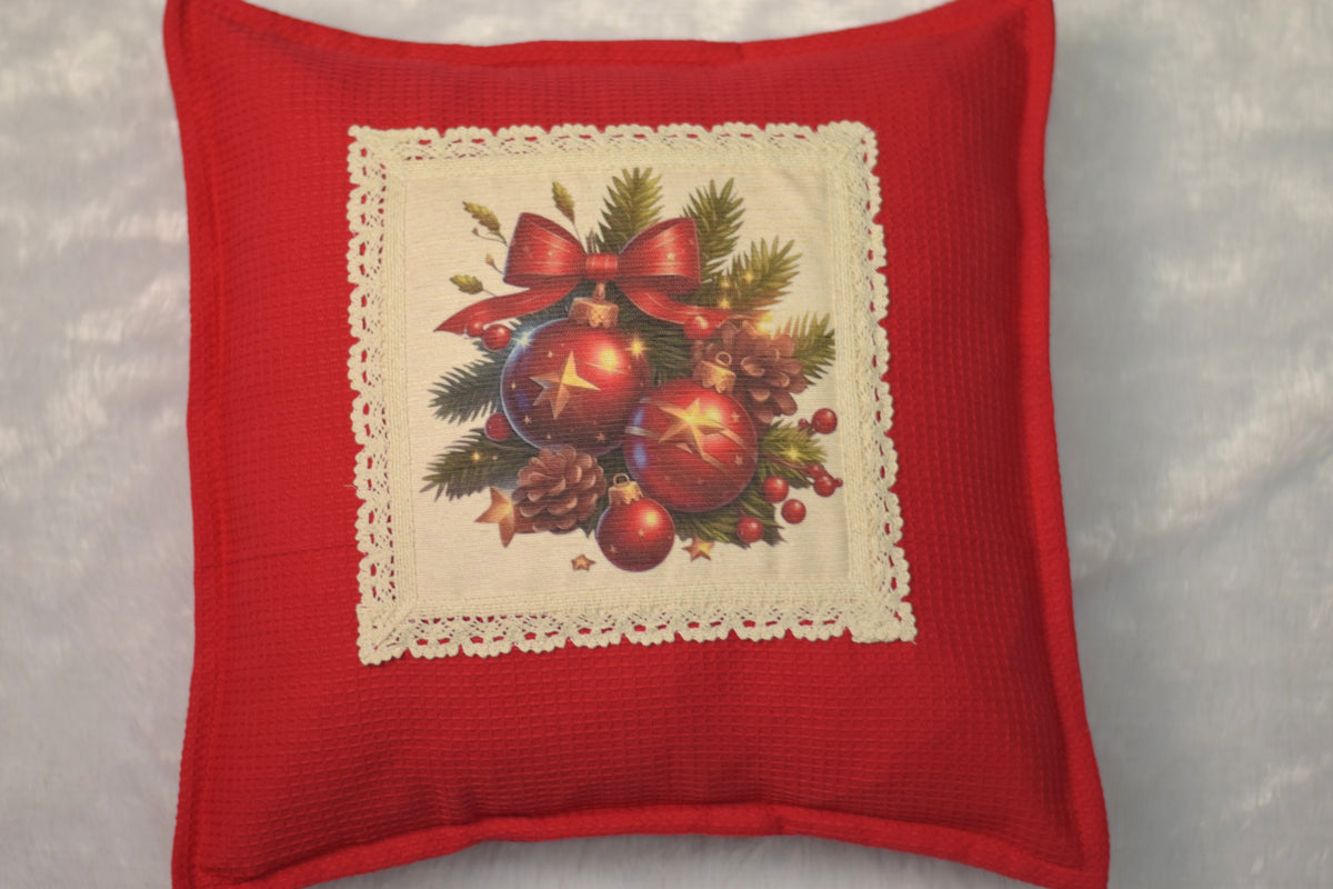 Festive Christmas Honeycomb Cushion Cover - 16x16 Holiday Decor Pillow Case – Nushio by Pulpel – view 2