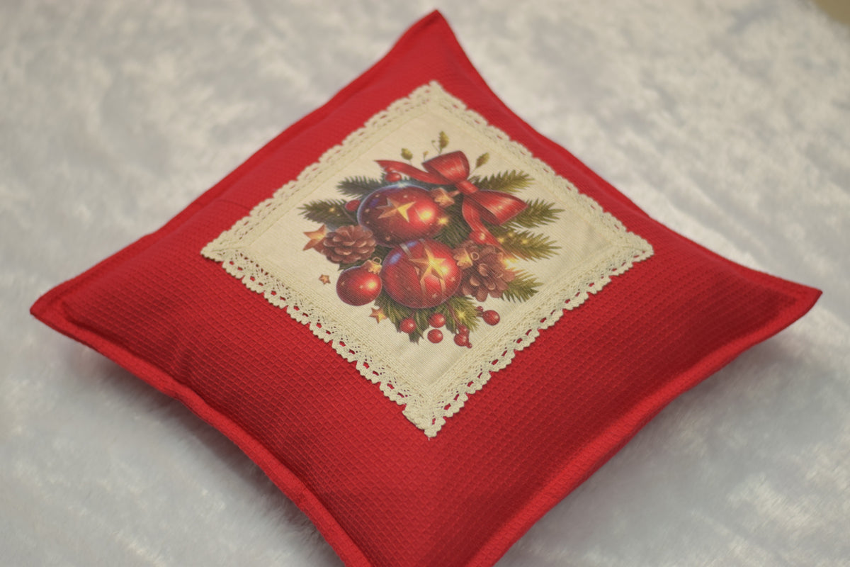 Festive Christmas Honeycomb Cushion Cover - 16x16 Holiday Decor Pillow Case – Nushio by Pulpel – view 4
