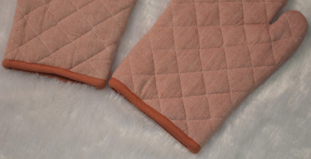 Premium Quilted Cotton Oven Gloves – Heat Resistant Kitchen Mitts (Set of 2