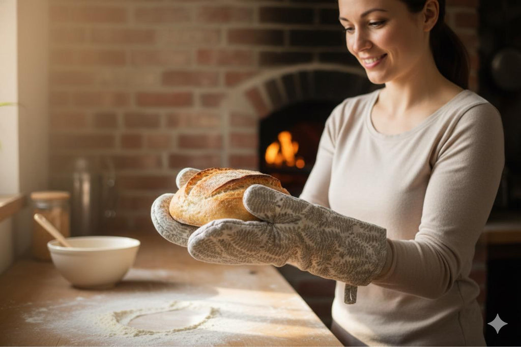Leaf Pattern Cotton Oven Gloves - Set of 2 - Main Product Image - Cotton - Nushio