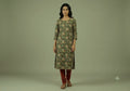 Soft Cotton Floral Vine Print Dress Material Top – Teal Green | 44" Width | 2.5 Meters