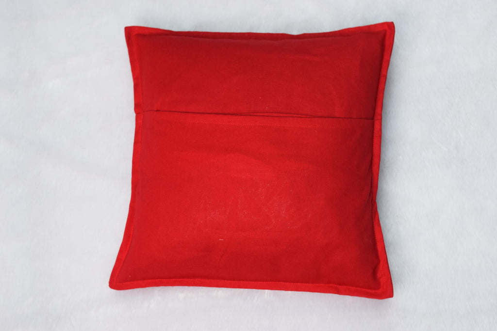 Holiday Cheer Red Cushion Cover with Vintage Snow Globe Image (16" x 16") – Nushio by Pulpel – view 5