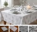 Silver Snowflake Sparkle 6-Seater Tablecloth