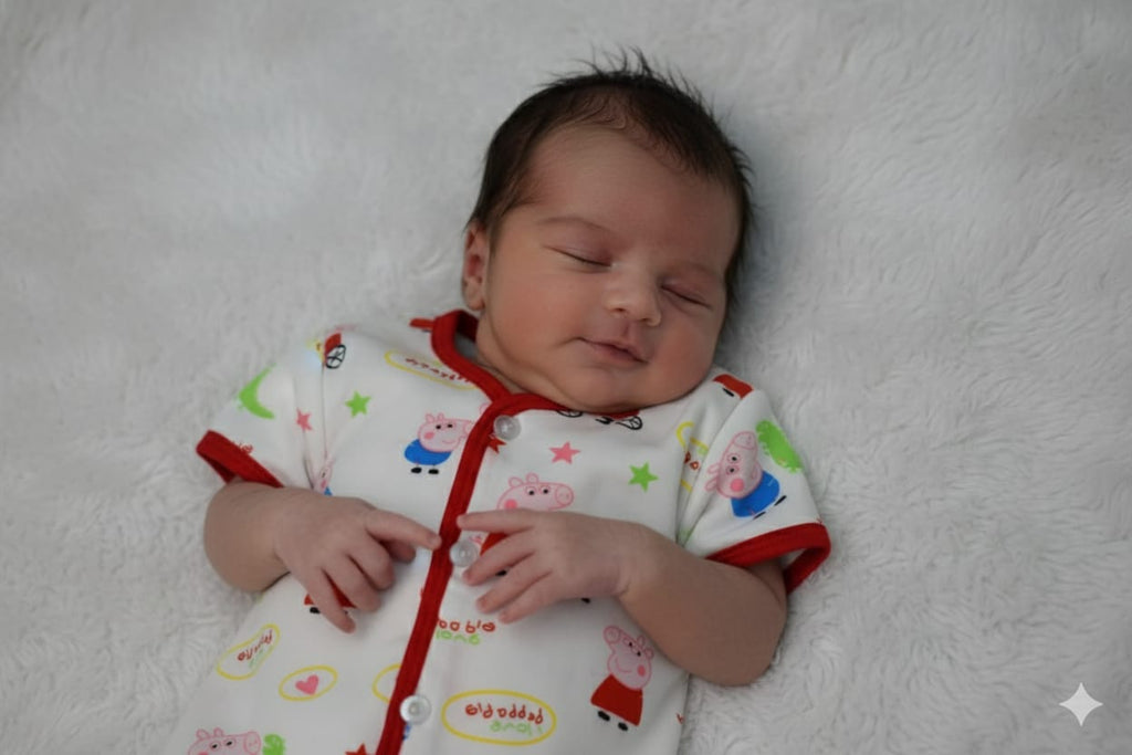 Peppa Pig Print Baby Jhabla – Soft Cotton Front-Open Shirt (3–6 Months) - View 2 - Cotton - Nushio