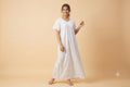 Women's Cotton Printed Full Length Nighty with Hakoba Yoke & Lace Trim – 54 Inch Length