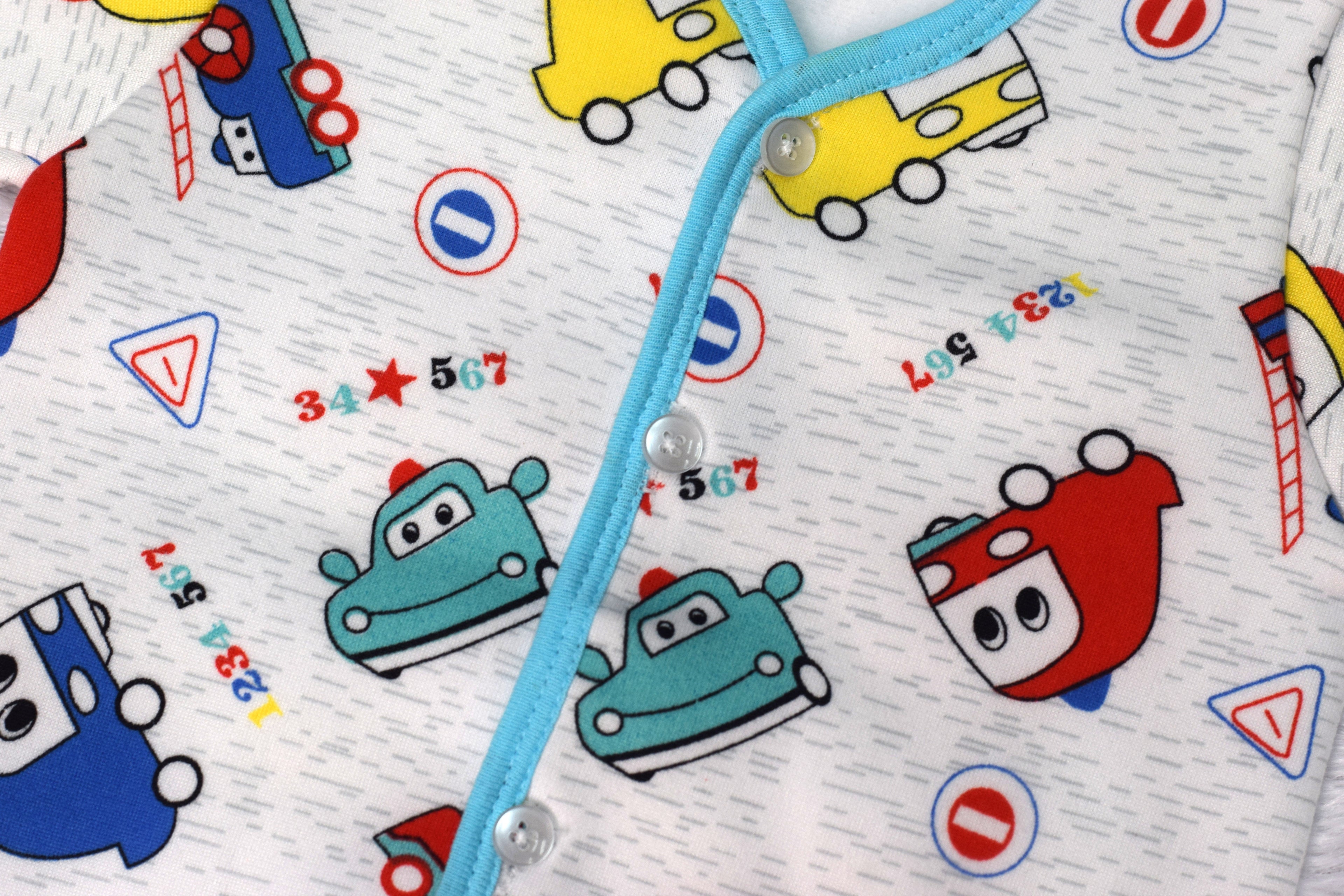Cute Car Print Baby Jhabla - Cotton Wear for 3 to 6 Months