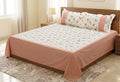 Premium Floral Cotton Bedspread Set with 2 Pillow Covers | Blush Pink & Ivory | 96 x 104 Inches