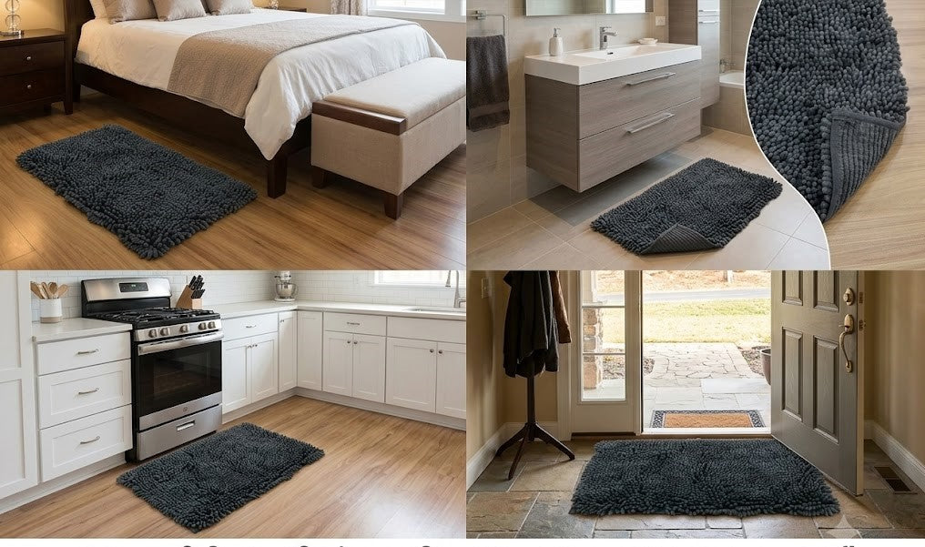 Soft Microfiber Floor Mat | Plush Anti-Slip Bath & Home Mat | 60 × 40 cm