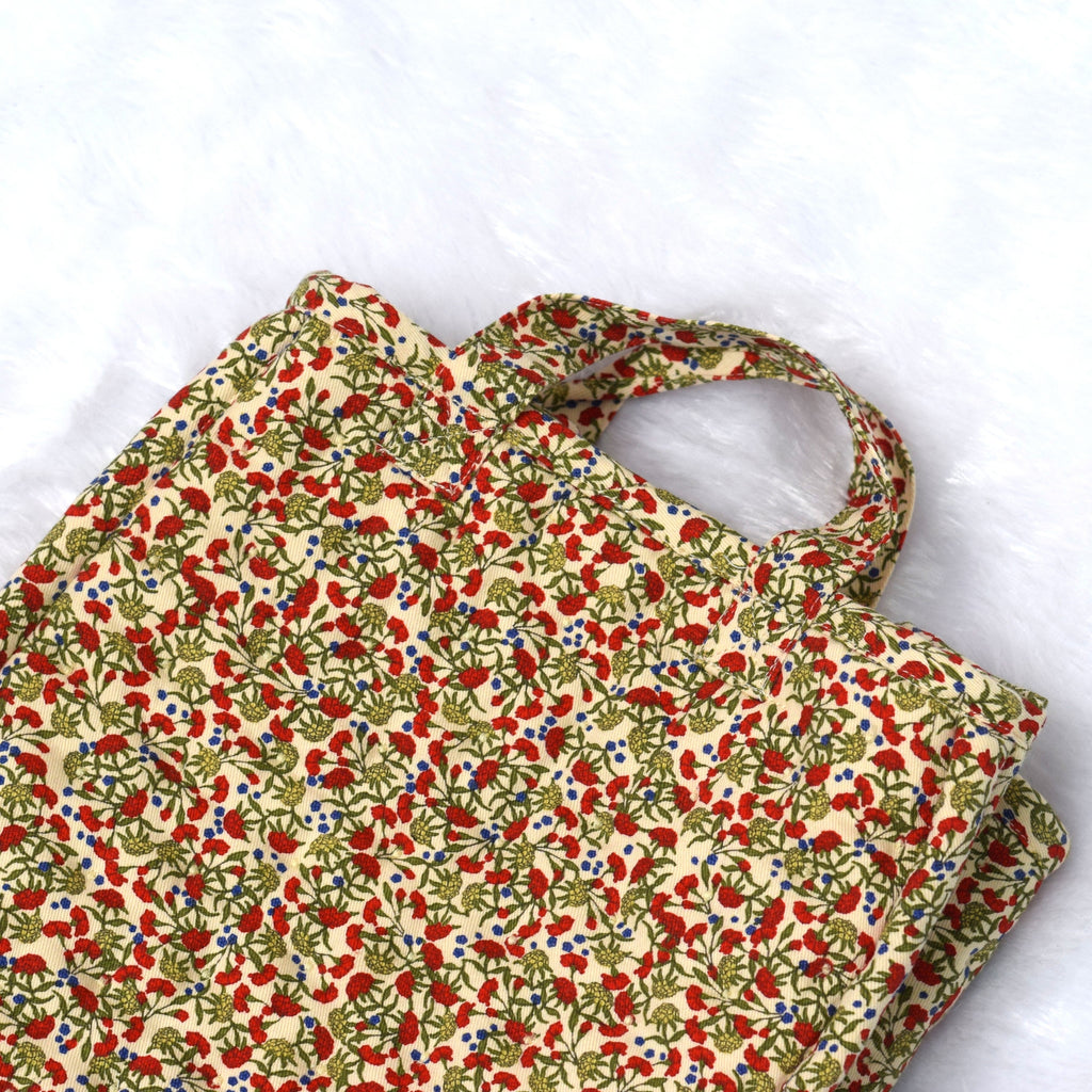 Floral Print Cotton Tote Bag - View 2 - Cotton Floral - Nushio