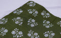 Premium Olive Green Floral Foil Printed Rayon Fabric | 44" Width
