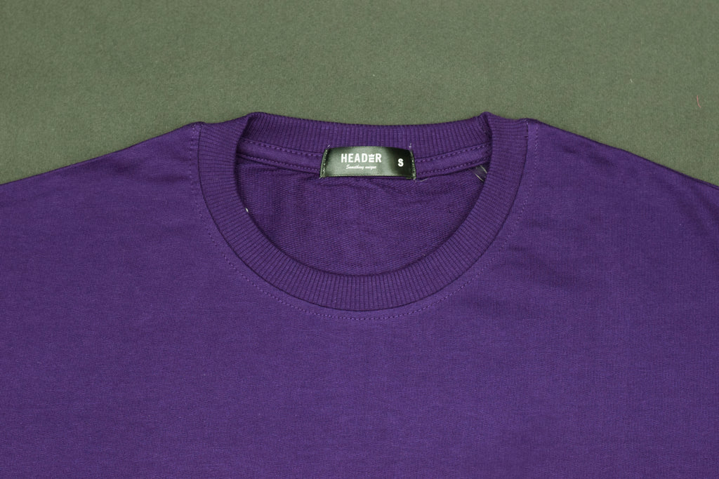 Men’s Solid Purple Cotton T-Shirt – Classic Crew Neck Casual Wear