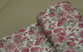 Premium Off-White & Rose Pink Floral Sketch Printed Rayon Fabric | 44" Width