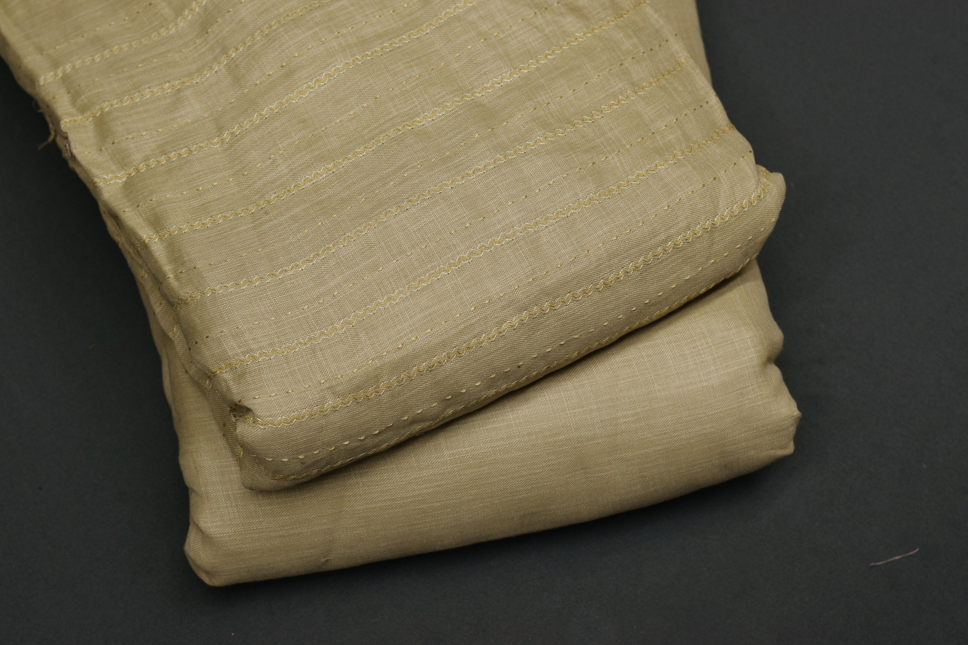 Elegant Beige Semi Linen Dress Material Set (Top & Bottom) – 44" Width