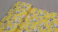 Premium Bright Yellow Floral Printed Rayon Fabric | 44" Width