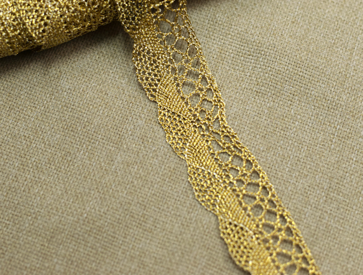 Golden Decorative Lace Trim – 1 Meter | 10m/15m Design