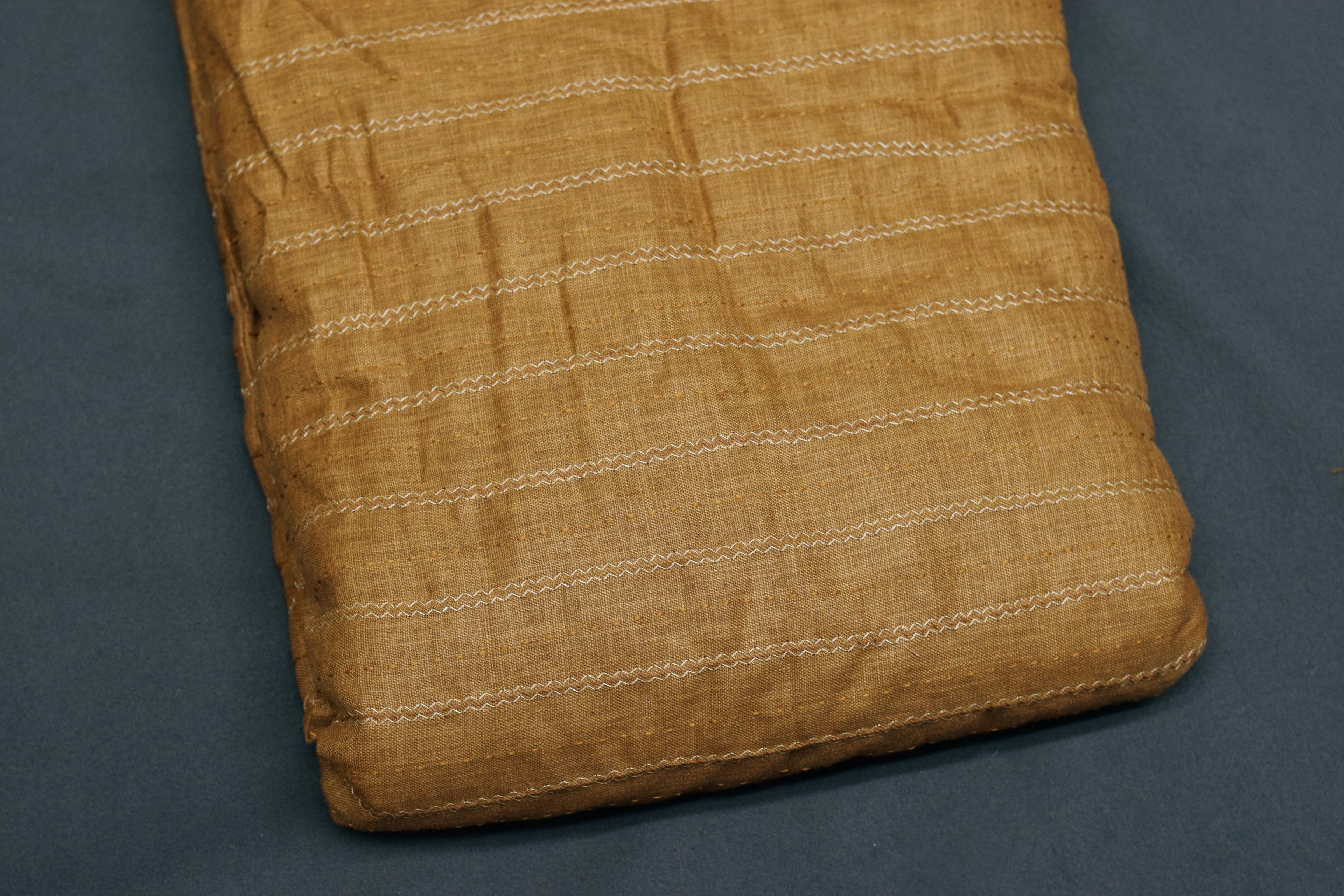 Elegant Semi Linen Dress Material Set – Textured Mustard Brown | Top & Bottom Combo (44” Width)