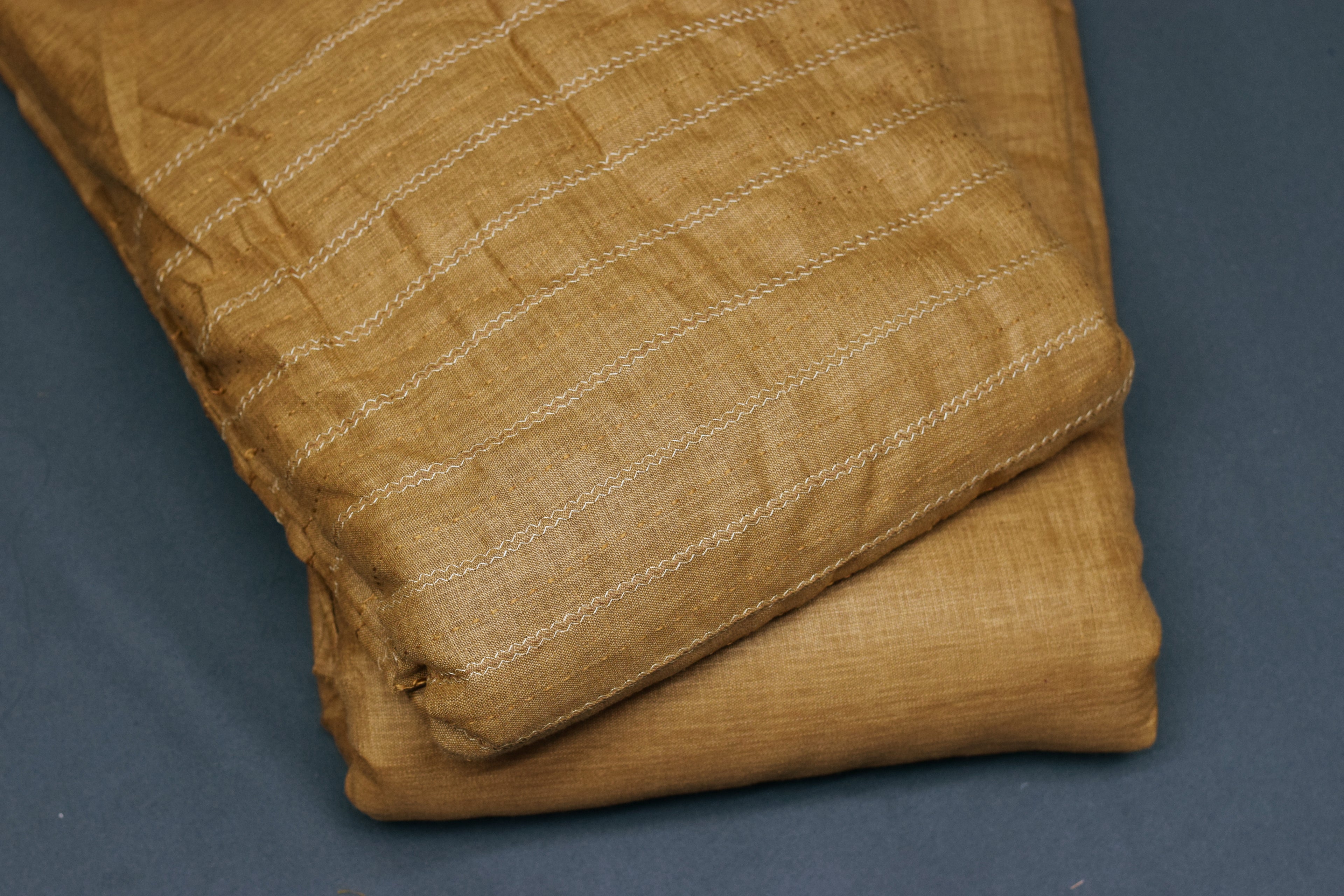 Elegant Semi Linen Dress Material Set – Textured Mustard Brown | Top & Bottom Combo (44” Width)
