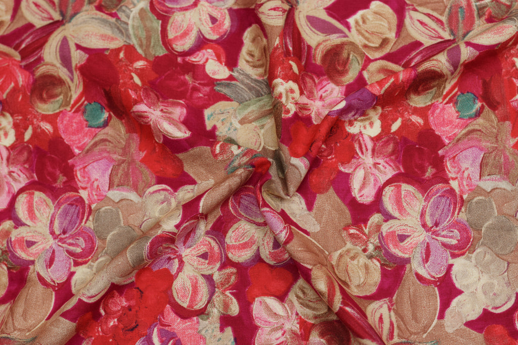 Floral Printed Rayon Fabric – Multicolor Floral Design | 44 Inch Width