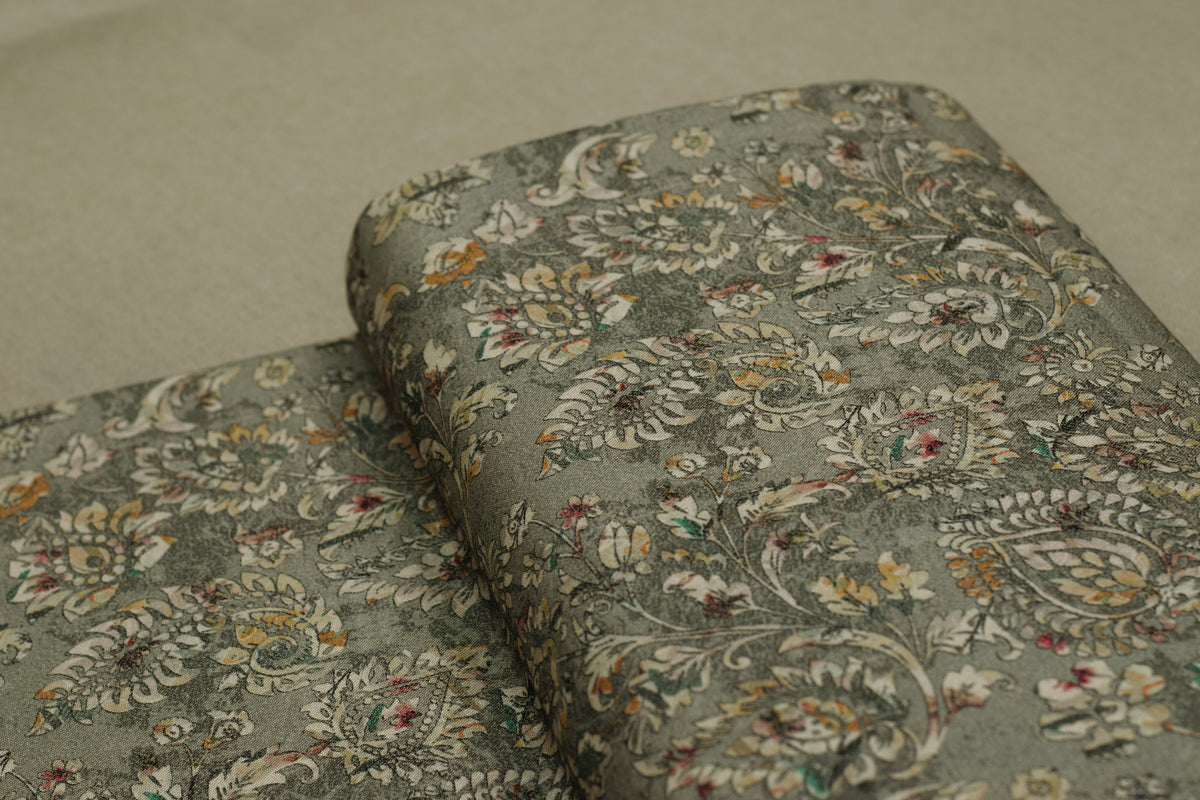 Printed Rayon Fabric – Elegant Floral & Paisley Print | 44 Inch Width