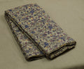Floral Kalamkari Printed Net Cotta Dress Material – Beige, Violet & Indigo