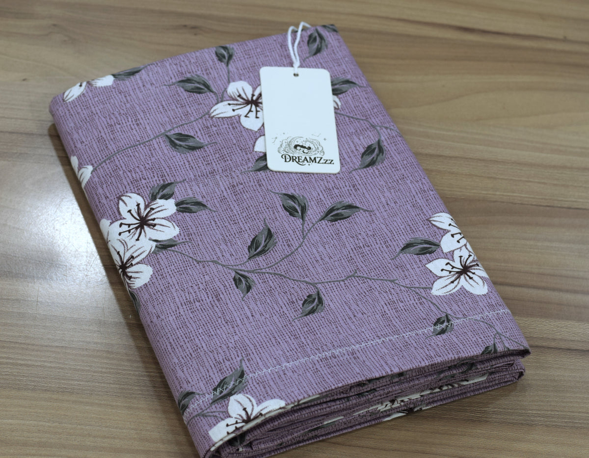 Queen Size  Bedspread – Lavender Floral Printed Bedspread with Pillow Covers