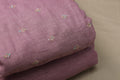 Elegant Mauve Semi Linen Dress Material Set with Subtle Woven Motifs (44" Width)