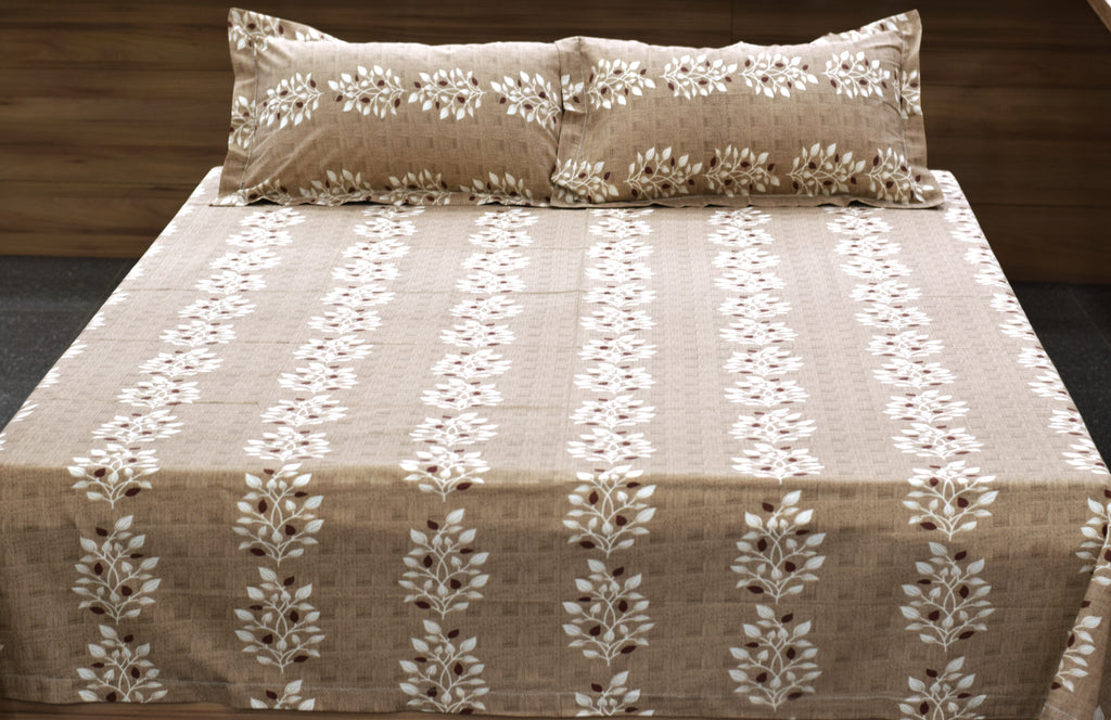 Queen Size  Bedspread – Elegant Floral Printed Bed Cover with Matching Pillow Covers