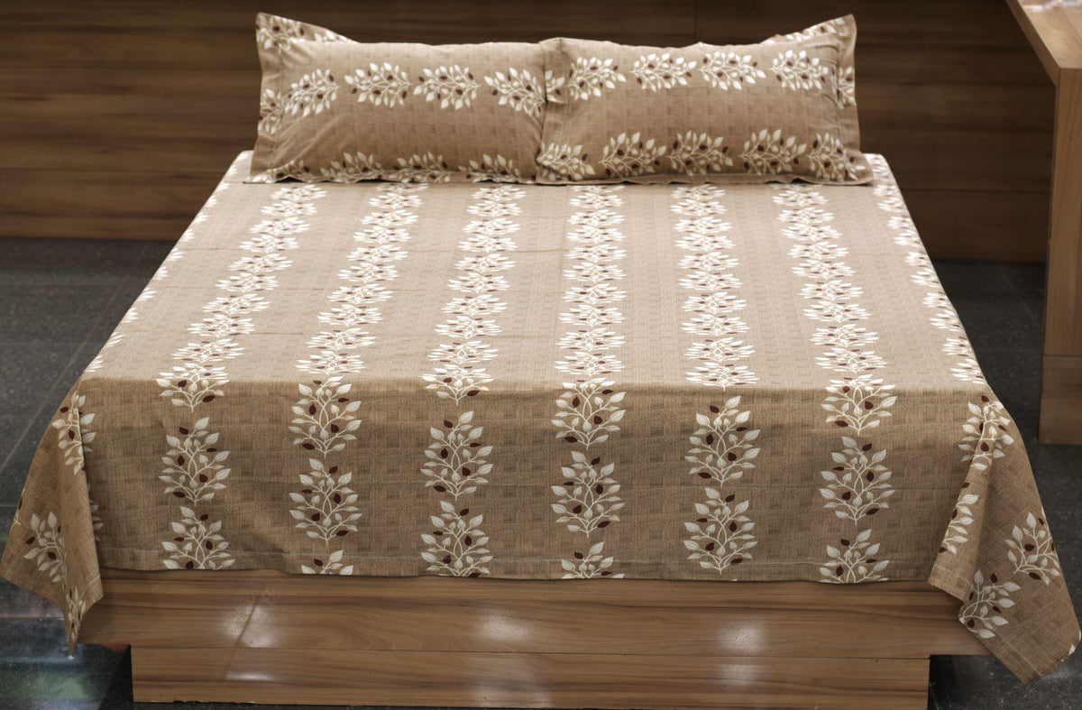Queen Size  Bedspread – Elegant Floral Printed Bed Cover with Matching Pillow Covers