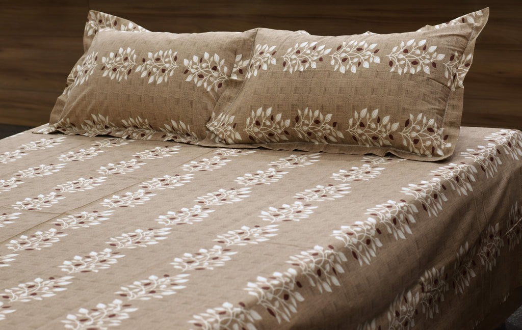 Queen Size  Bedspread – Elegant Floral Printed Bed Cover with Matching Pillow Covers
