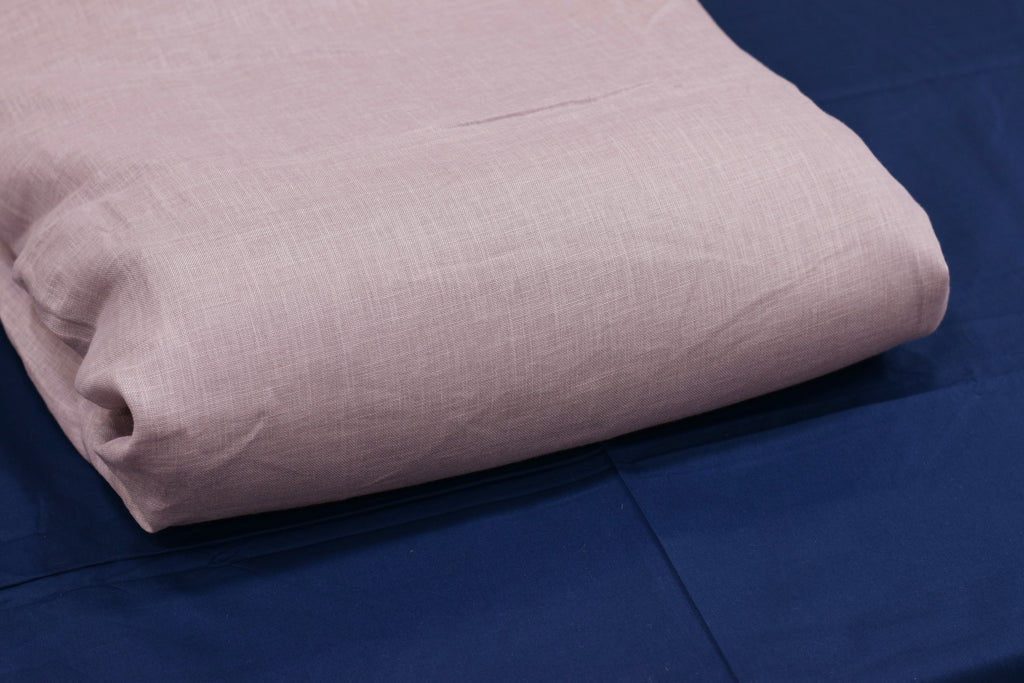 Elegant Dusty Pink Semi Linen Dress Material Set – 44" Width (Top & Bottom)