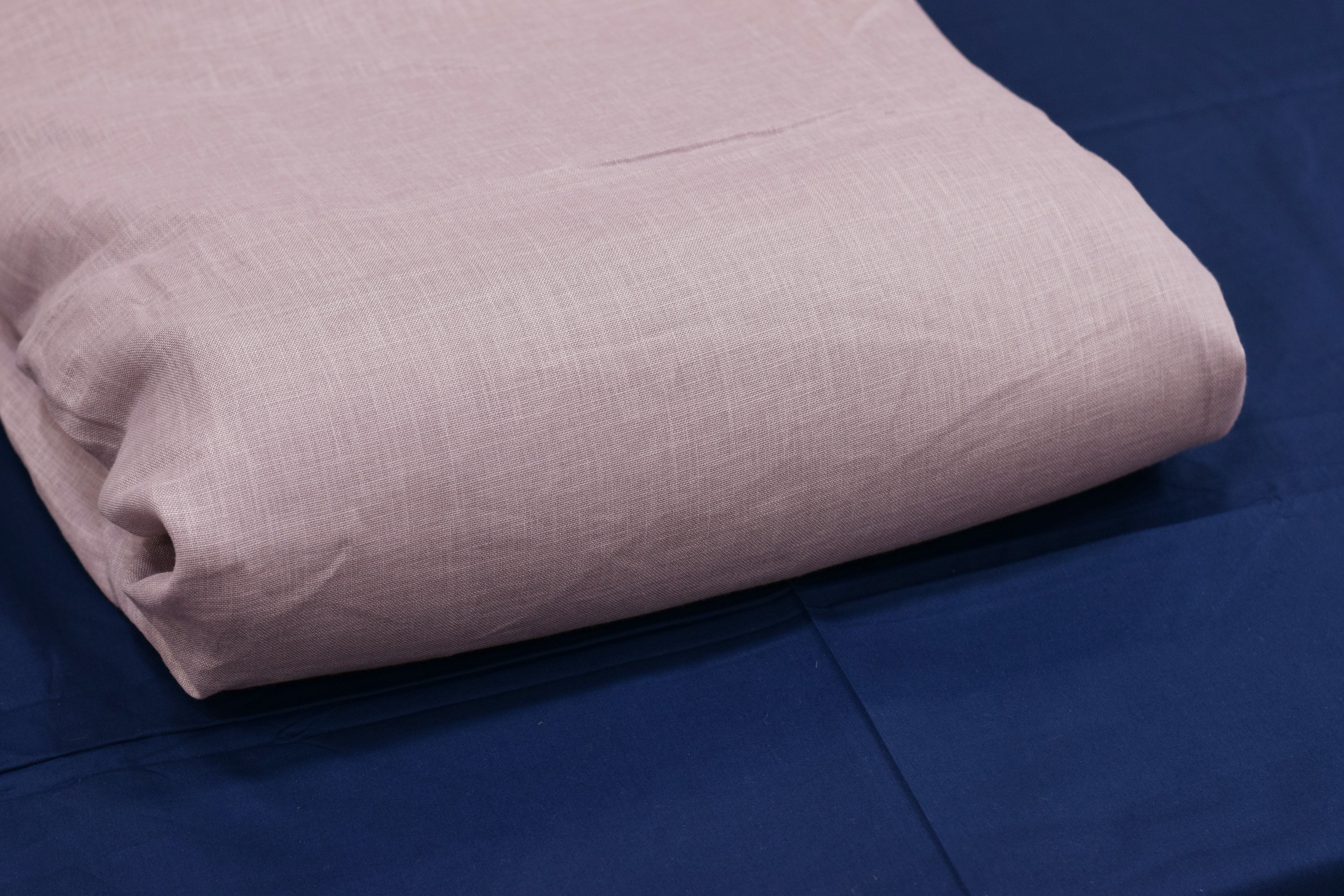 Elegant Dusty Pink Semi Linen Dress Material Set – 44" Width (Top & Bottom)