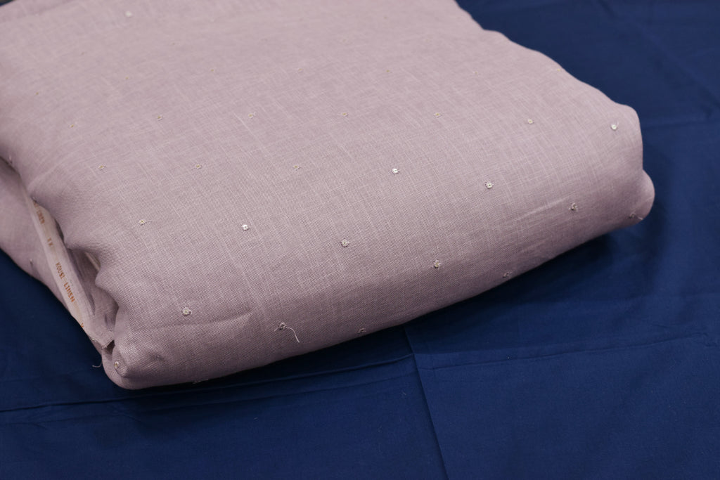 Elegant Dusty Pink Semi Linen Dress Material Set – 44" Width (Top & Bottom)