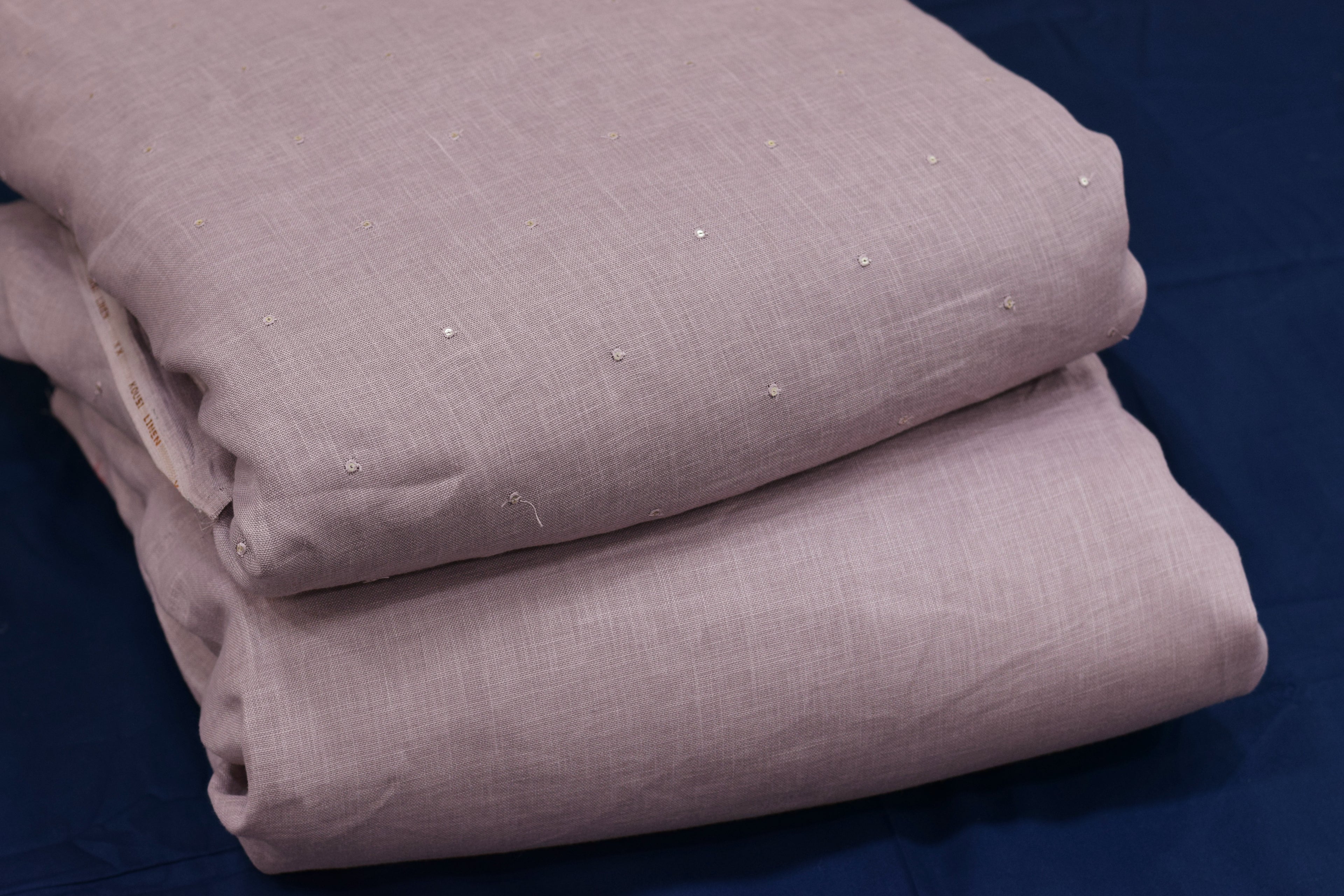 Elegant Dusty Pink Semi Linen Dress Material Set – 44" Width (Top & Bottom)