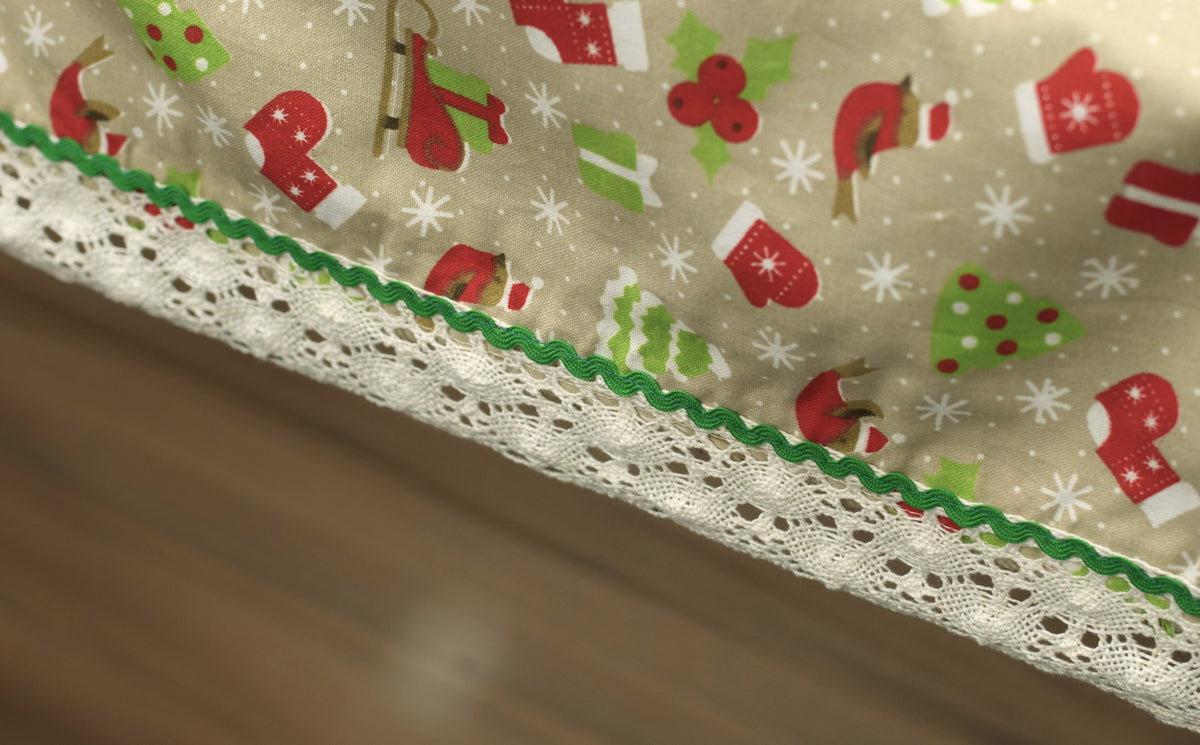 Christmas Printed Table Cloth with Decorative Lace Border | 295 × – Nushio by Pulpel