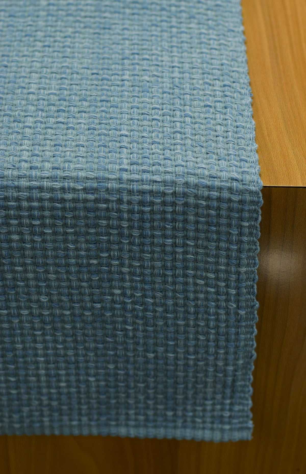 Sky Blue Textured Cotton Table Runner – 1.88 M x 32 cm