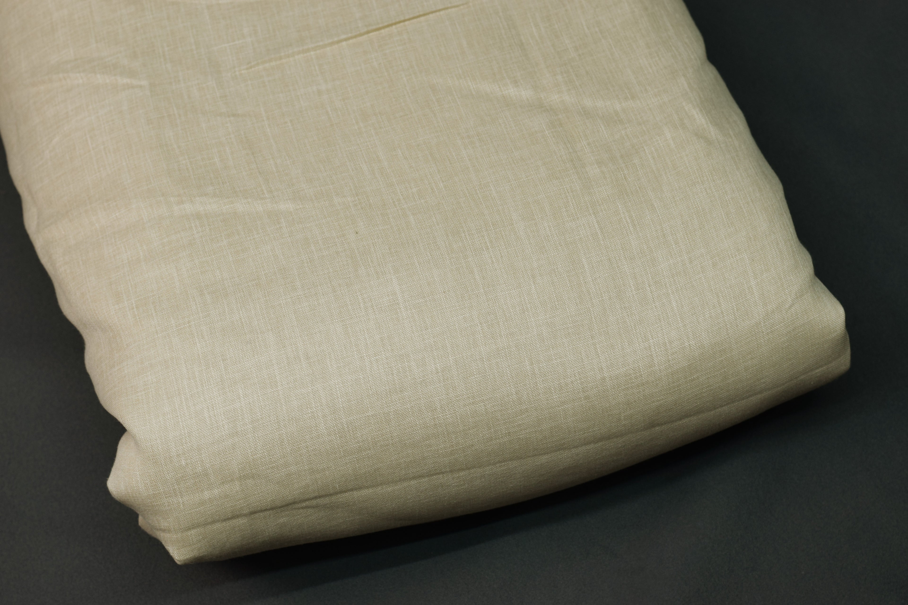 Elegant Beige Semi Linen Dress Material Set with Subtle Embroidery – 44" Width