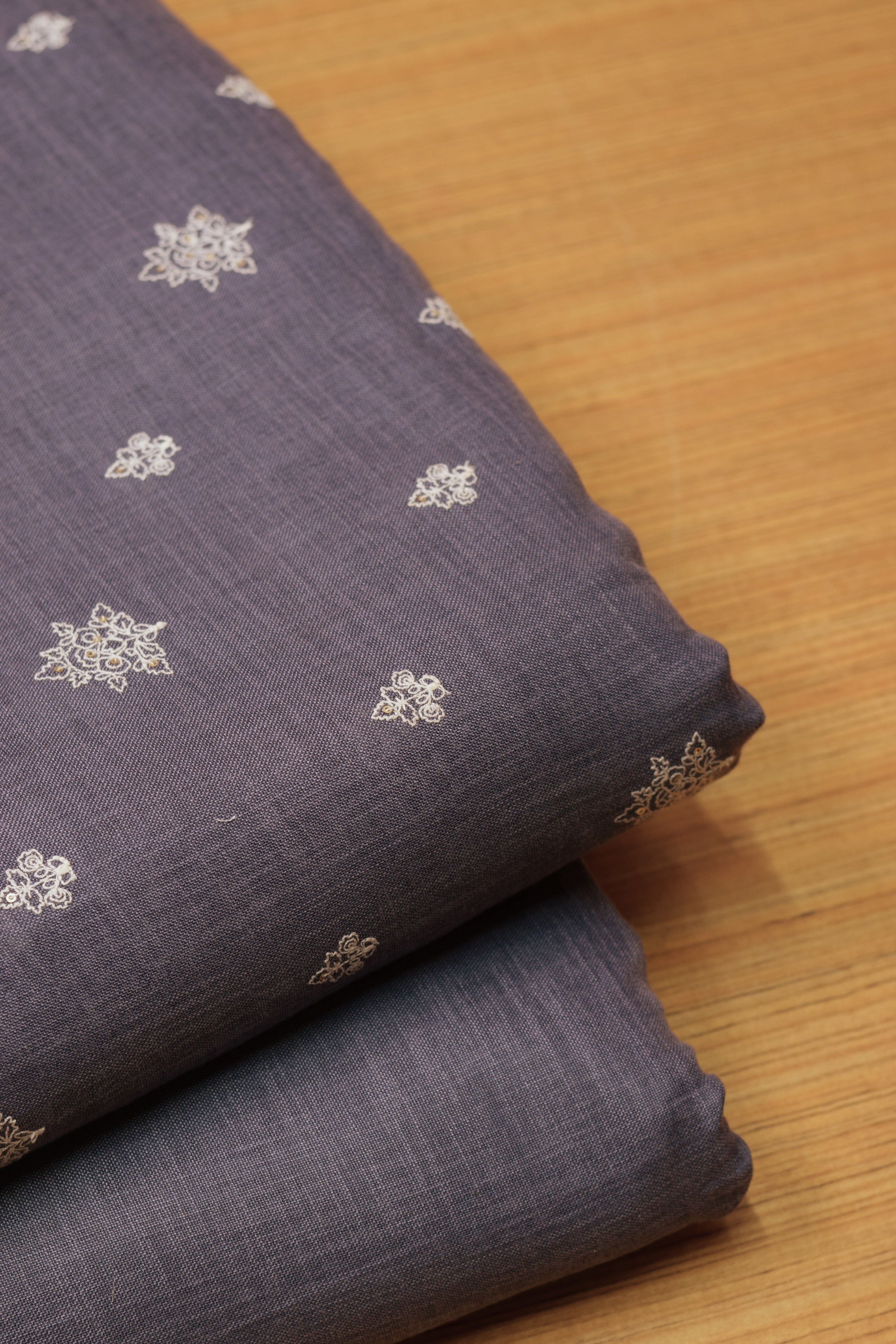 Dusty Purple Semi Linen Dress Material Set | Top & Bottom Fabric | 44" Width