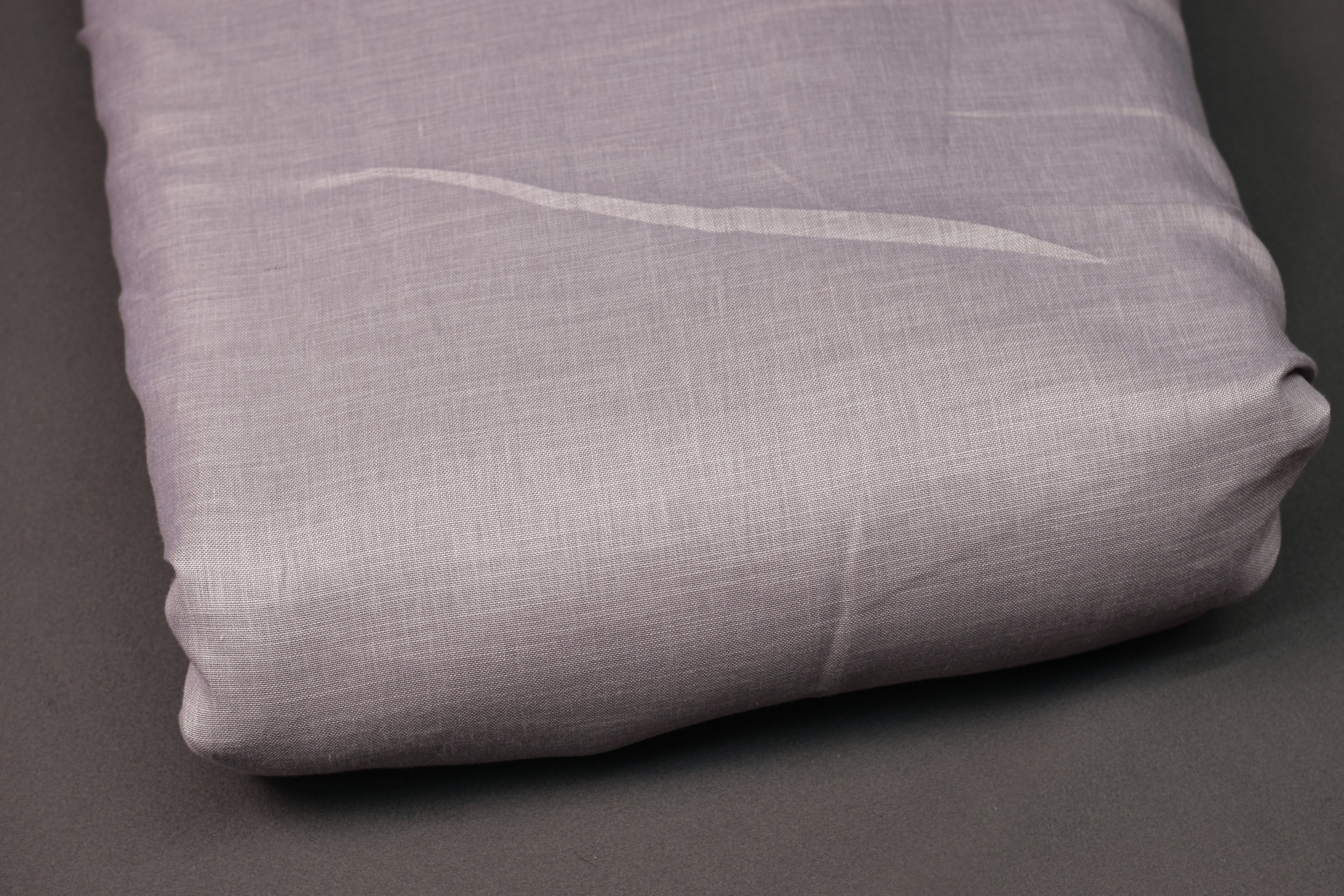 Elegant Grey Semi Linen Dress Material with Subtle Floral Buti – 44" Width (Top & Bottom Set)