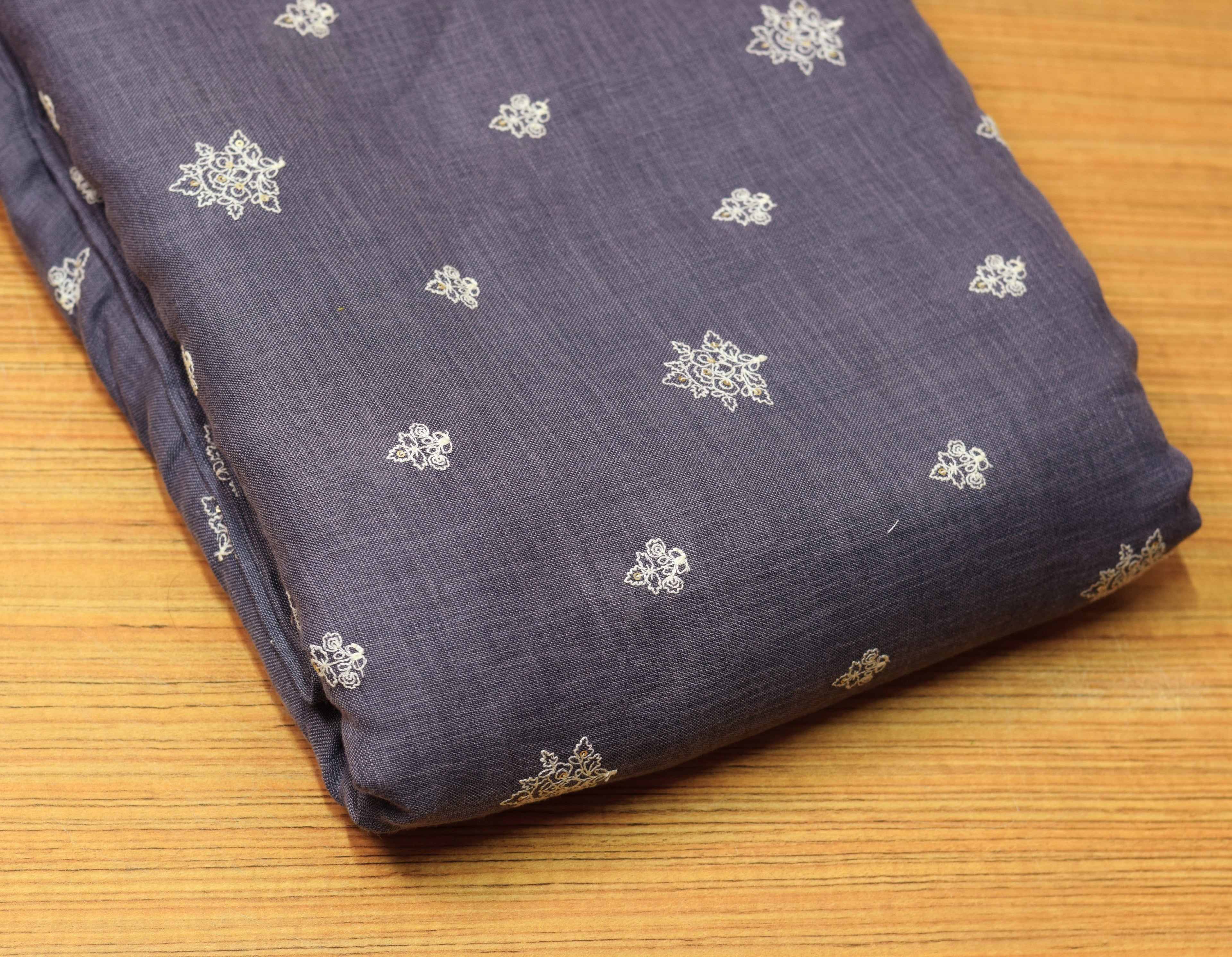 Dusty Purple Semi Linen Dress Material Set | Top & Bottom Fabric | 44" Width