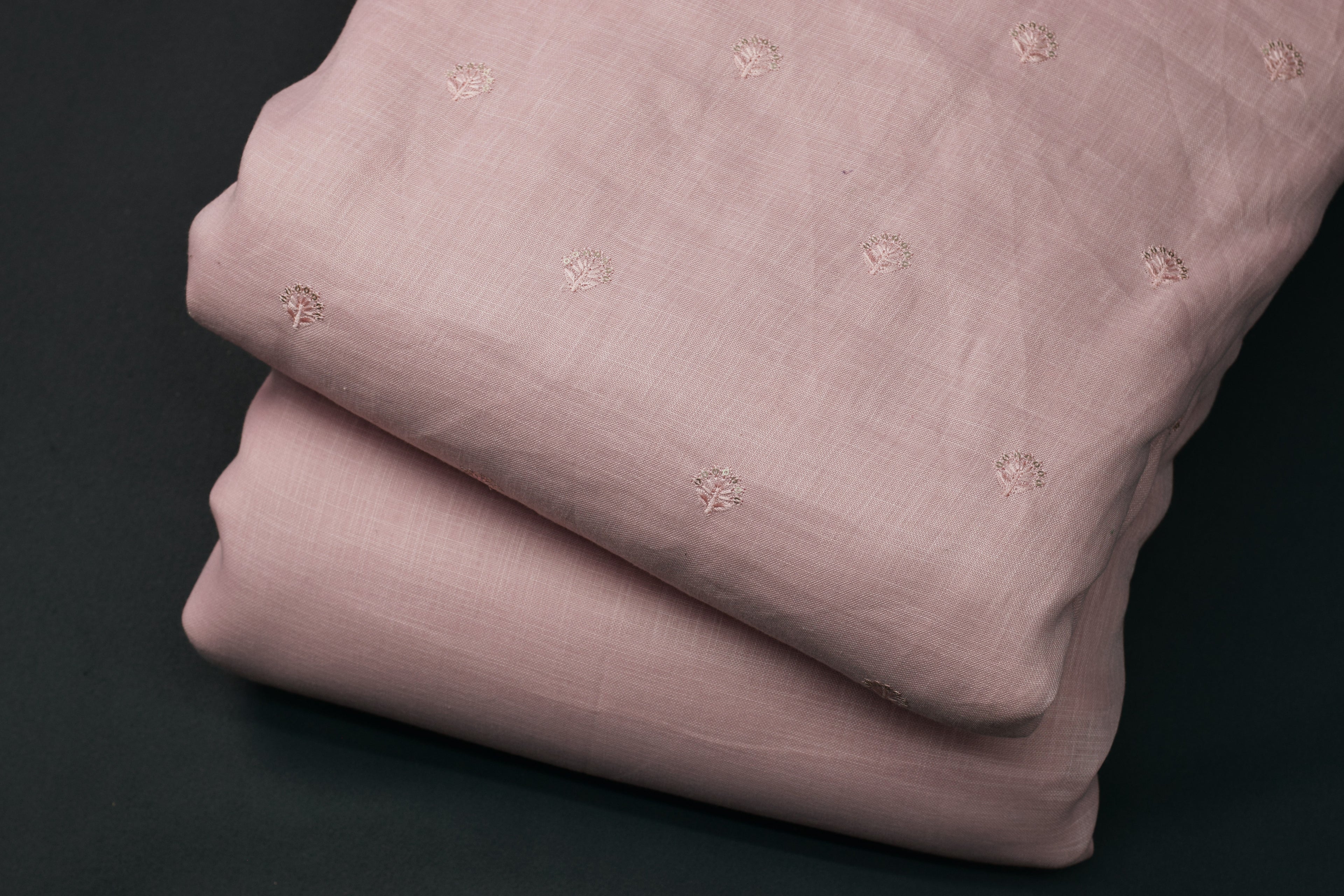 Elegant Dusty Pink Semi Linen Dress Material Set – 44” Width Top &amp; Bottom