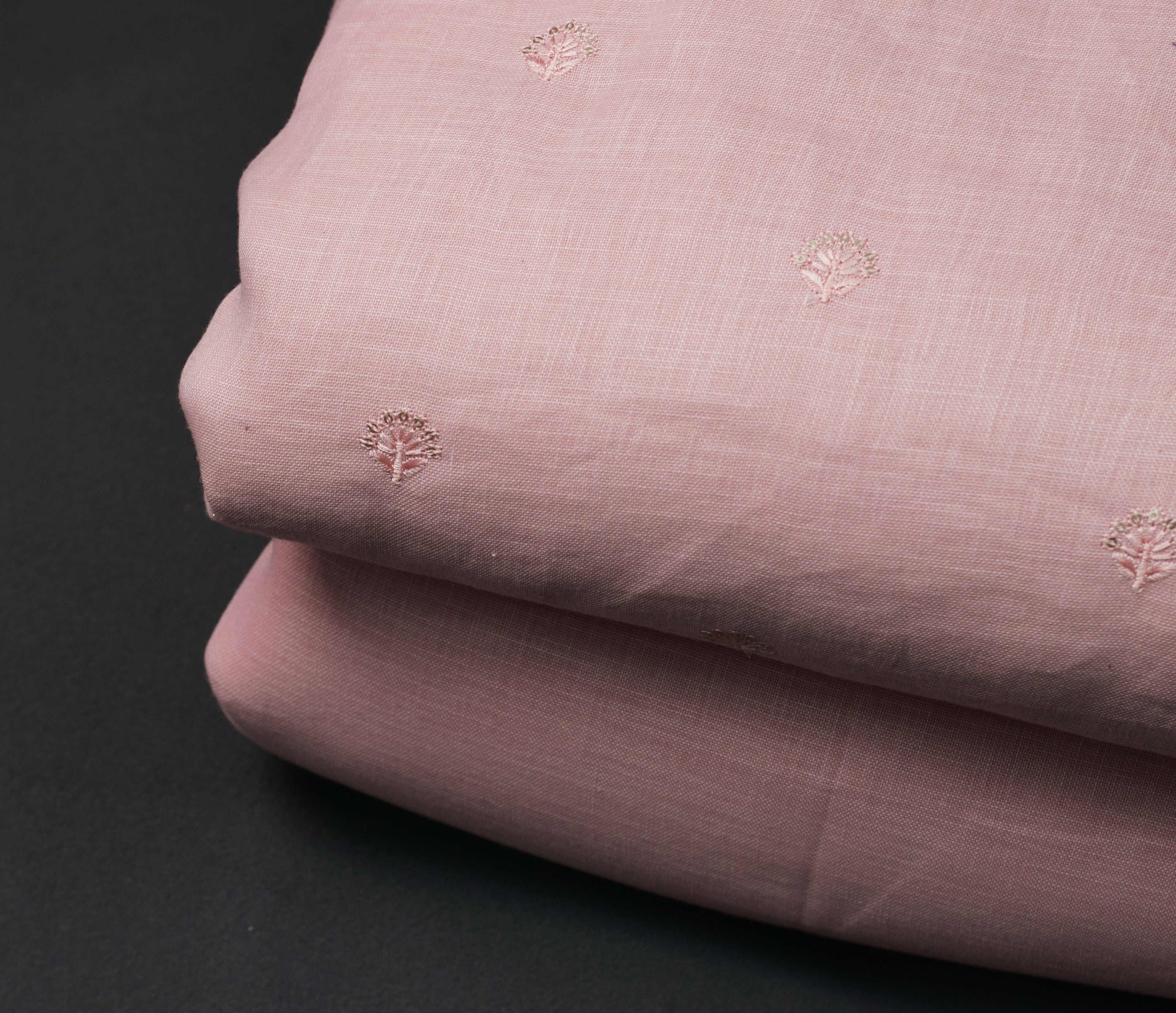 Elegant Dusty Pink Semi Linen Dress Material Set – 44” Width Top &amp; Bottom