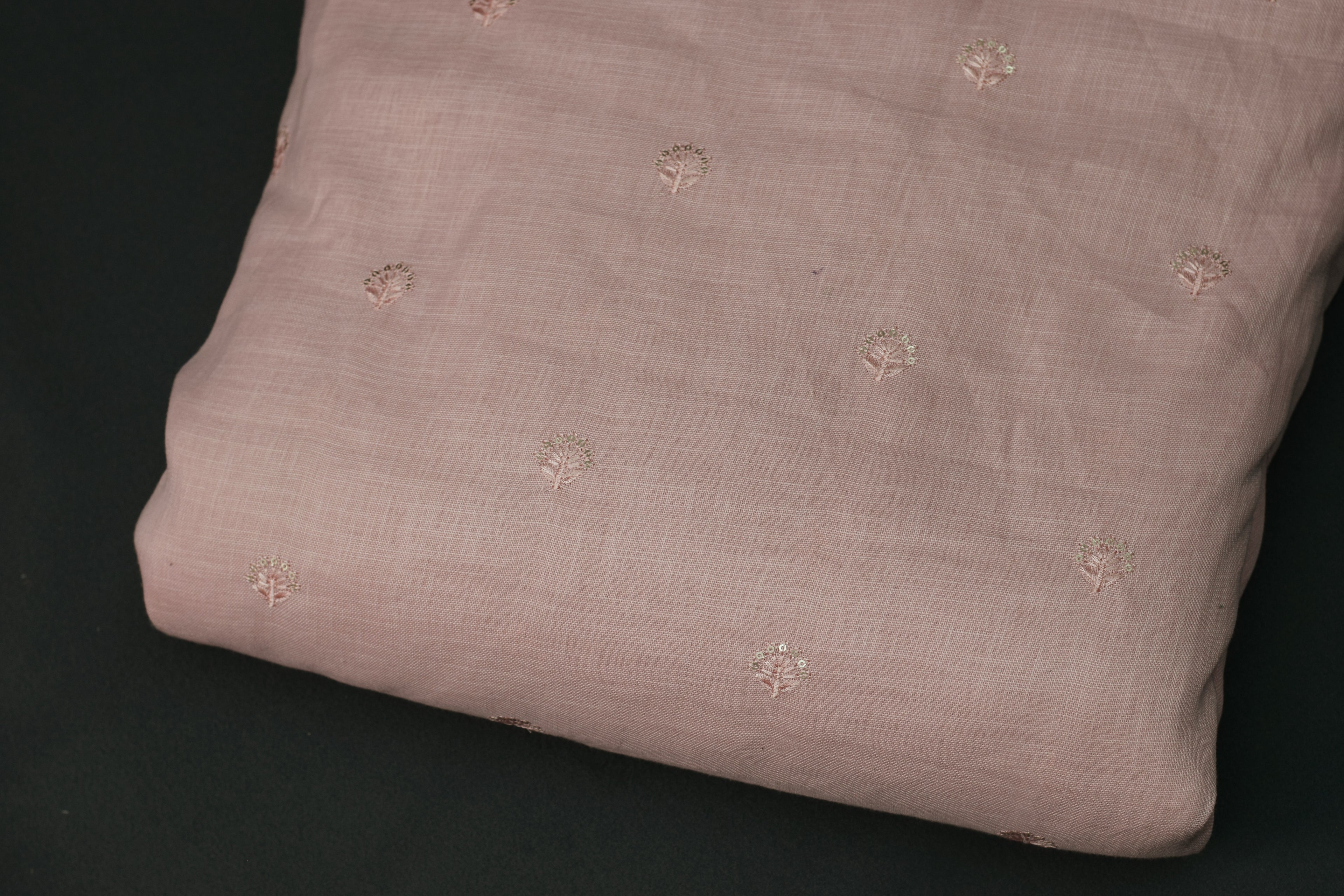 Elegant Dusty Pink Semi Linen Dress Material Set – 44” Width Top &amp; Bottom