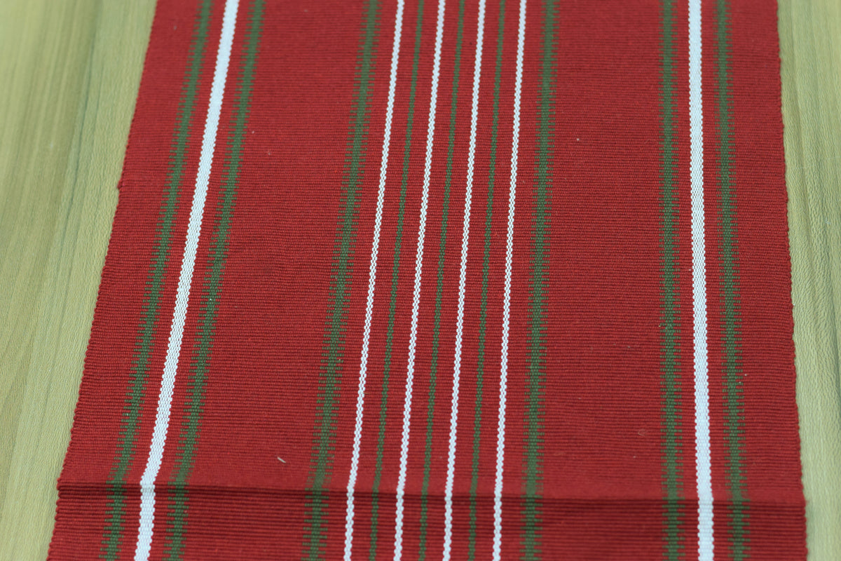Red Striped Table Runner – 116 × 30 cm