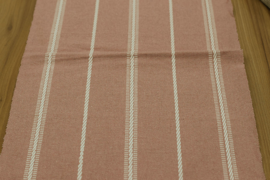 Pink & White Striped Table Runner – 116 × 30 cm